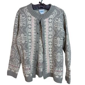 Knit Cardigan Women’s L Floral Dainty Cottagecore Fairy Whimsical Grandma Nordic